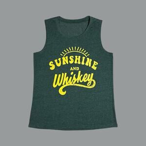 Sunshine and Whiskey Women’s Green Tank Top Sz: M
